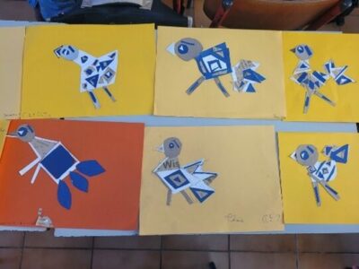Origamis réalisés par les élèves de CE1/CE2